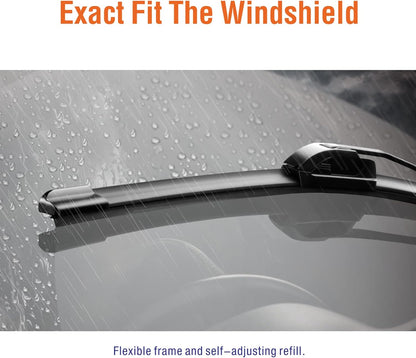 Wiper Blades 26" + 16" Automotive Replacement Windshield Wiper Blades for My Car Premium All-Seasons OE Quality Wipers for Front Windshield(Set of 2)