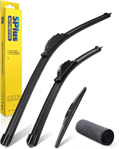 5 PLUS 26"+17" Windshield Wipers Blade Replacement for Nissan 02-06 19-24 Altima/07-12 20-24 Sentra/20-24 Versa Wiper Blades-Front All-Weather Wiper Blades Exact fit J-Hook Type (Pack Of 2)