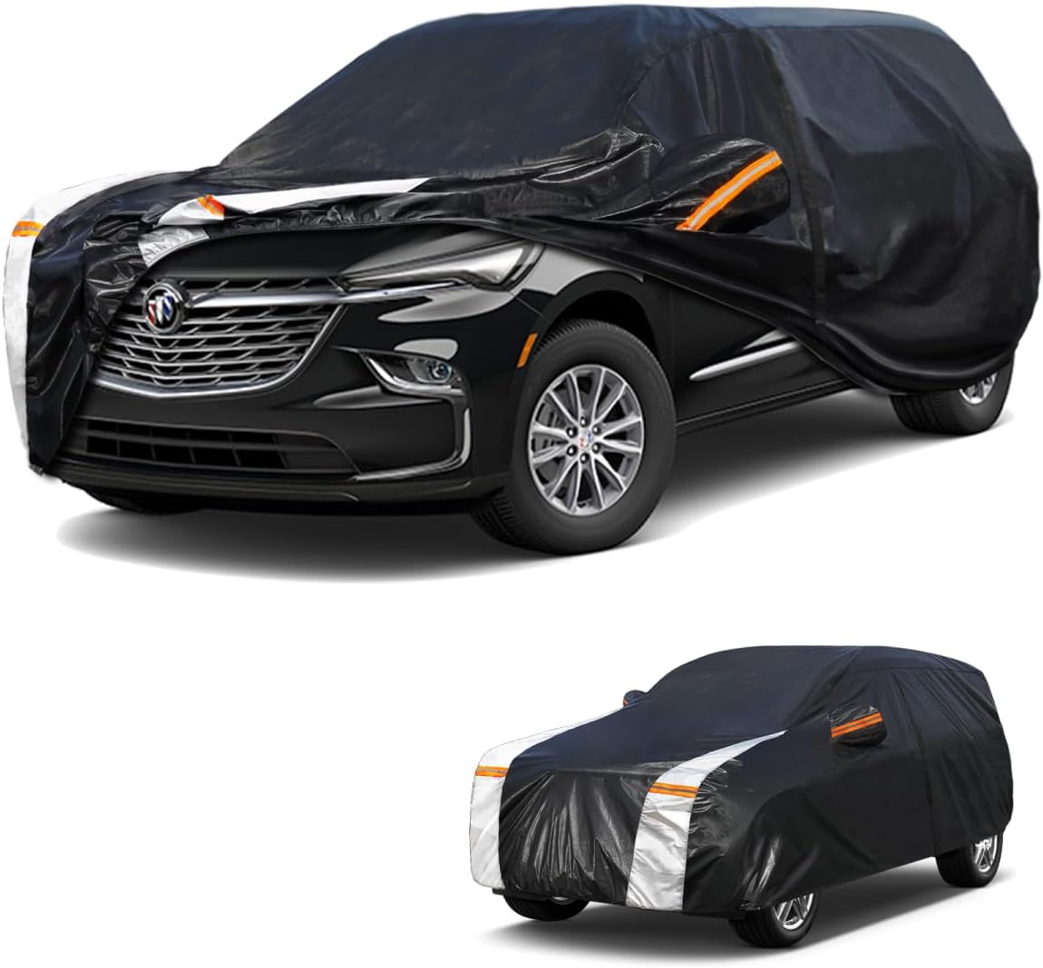 Large SUV Car Cover for Chevy Suburban 100% Waterproof All Weather, Heavy Duty Outdoor Full Exterior Covers Rain Sun Wind UV Protection. - Colors B