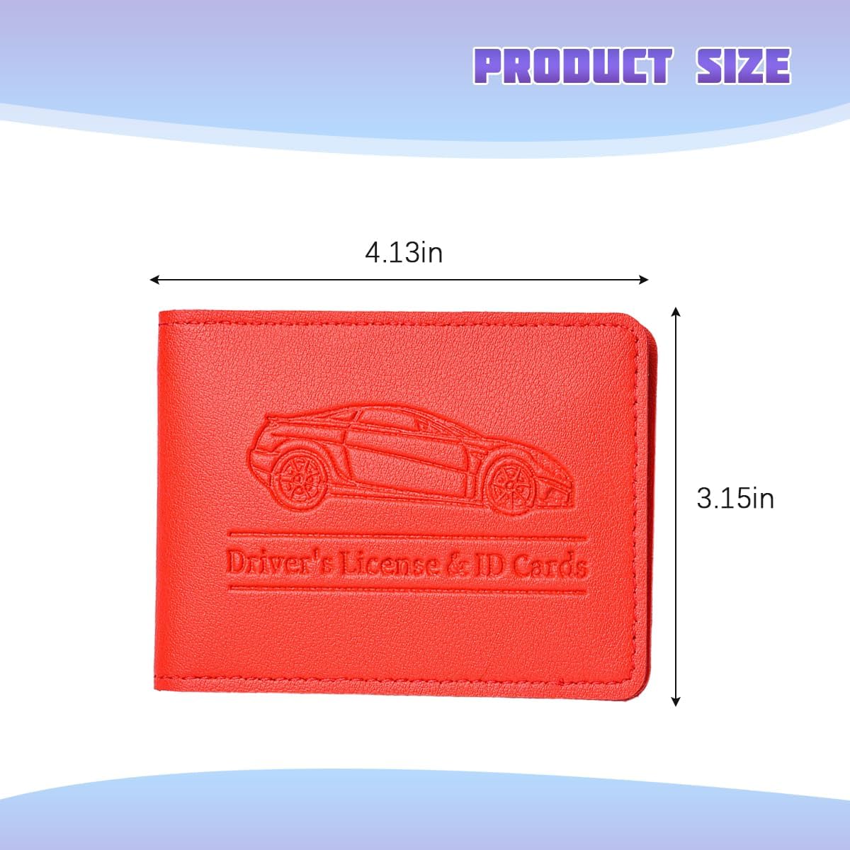 Car Registration Insurance Holder, Vehicle Document Glove Box Organizer, Small Automotive Interior Comparment Driver License Case Accessories for Men Women, Universal Fit (Red)