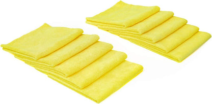 The Rag Company - Edgeless 300 - Microfiber Detailing Towels, Perfect for Removing Polishes, Sealants, and Glaze; Great for Interior Cleaning and Dirty Jobs; 300GSM, 16in x 16in, Light Blue (10-Pack)