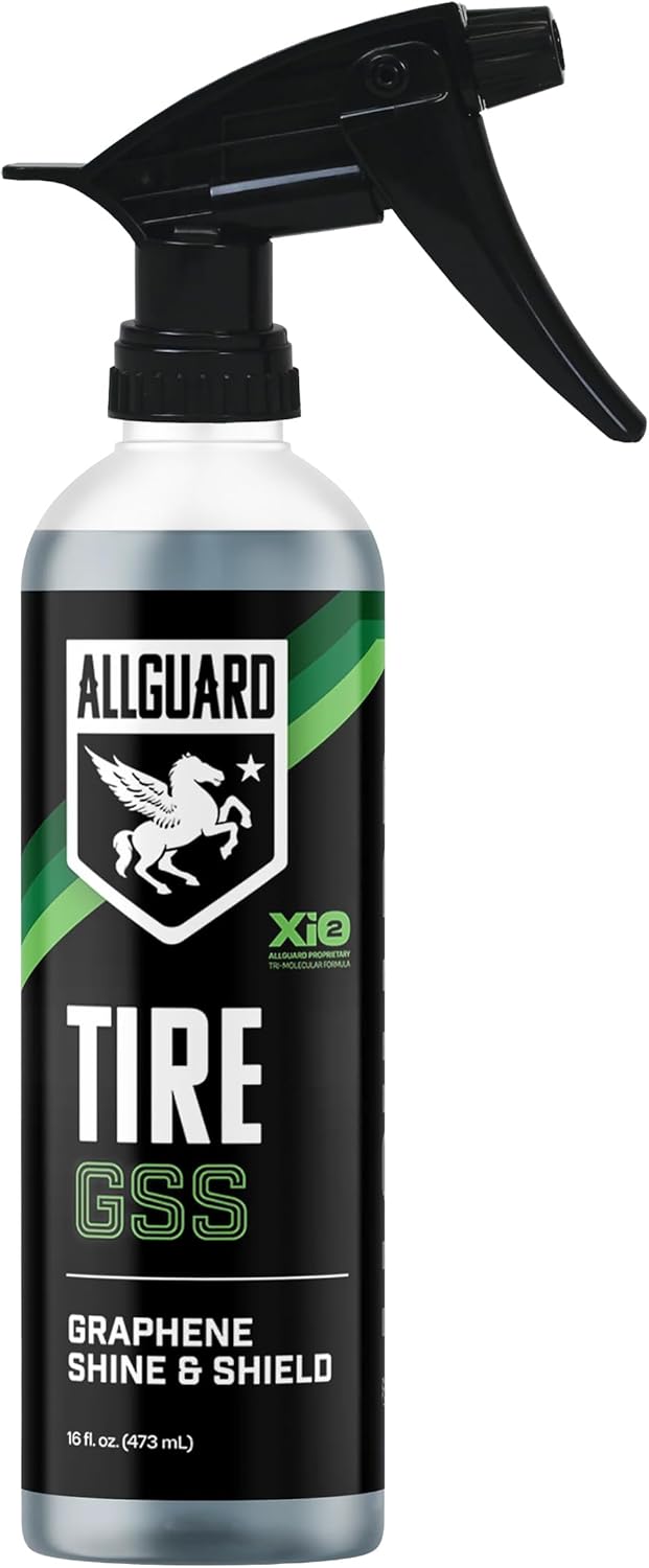 Tire GSS – XiO2™ Tire Shine Spray with Graphene Forms Tri-Molecular Bond to Rubber – Water-Resistant, Long-Lasting Protection – Satin Black Finish – Easy, No-Sling Application with Applicator Pad