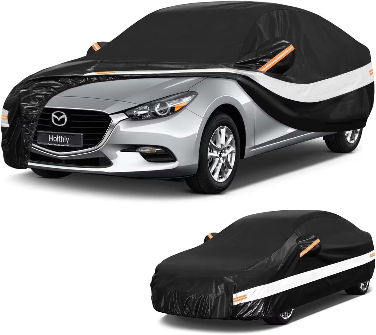 10 Layers Car Cover Custom Fit for Mercedes Benz C Class C250 C300 C43 C63 (1993-2026), Waterproof All Weather for Automobiles, Outdoor Full Cover Sun Dust Rain Protection with Cotton. Black - Colors B