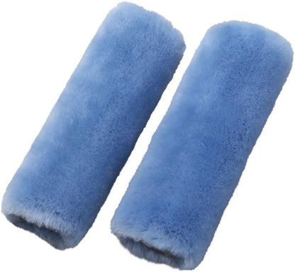 OGLAND Authentic Sheepskin Car Seat Belt Pad,2 Pack Soft Seat Belt Cover for Shoulder Pad Neck Cushion Protector Car Accessories by Genuine Natural Merino Wool (Misty Gray) - Colors A