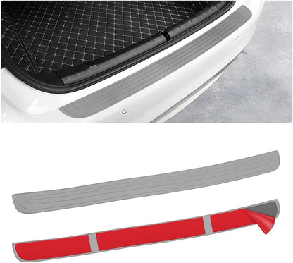 Car Rear Bumper Protector Guard, Anti-Scratch Abrasion Rubber Trunk Door Entry Sill Guard, Non-Slip Vehicle Trim Cover Protection Strip, Car Accessories for Most Cars and SUV (Black/Red/35.4" x2.7)