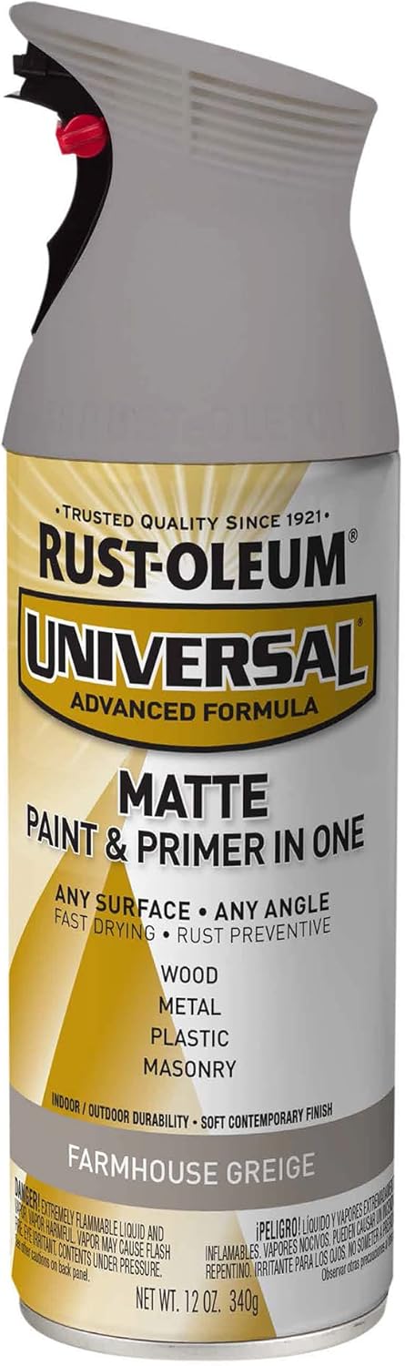 Rust-Oleum 302151 Universal All Surface Clear Topcoat Spray, 11 oz, Dead Flat Clear - Colors A
