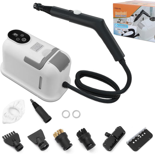 Steam Cleaner,15s Heat-Up,1.8L Tank,Portable Handheld Steamers for Cleaning with 10PCS Accessories,Steam Cleaner for Home,Car,Dirt,Grease,Grout,Tile,Couch,grout,windows,bathrooms,kitchens