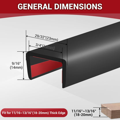 Rubber Edge Trim, 1/16" Self Adhesive Flexible U Channel Edge Protecter for Sheet Metal, Car Doors, U Shaped Sharp Edge Guards, Fit for 0-5/64" Wide Edge, Black Color, 10Ft, EPDM Material