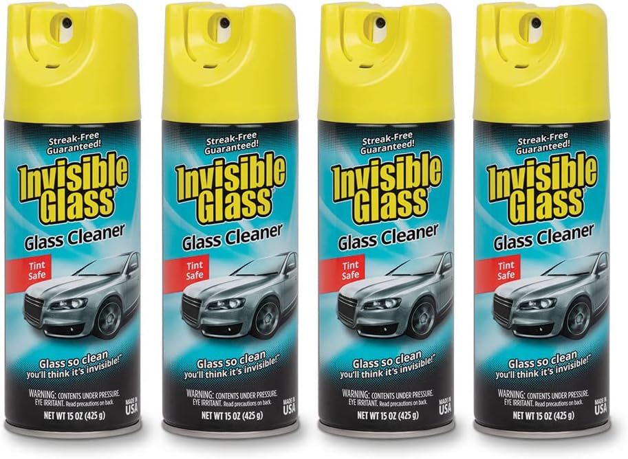 Invisible Glass 91163 Premium Aerosol Glass Cleaner Spray for Car Windshields and Windows, Automotive and Home Window Cleaner, Streak-Free, Ammonia-Free, Tint-Safe – 15 oz