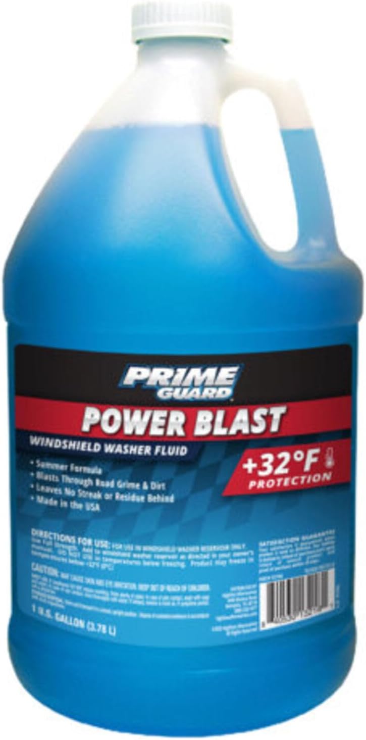 Prime Guard -35°F All Season Blast Windshield Washer Fluid | De-Icer Formula, Removes Ice, Bugs & Road Grime | Ready-to-Use & Safe for All Vehicles | 1 Gallon