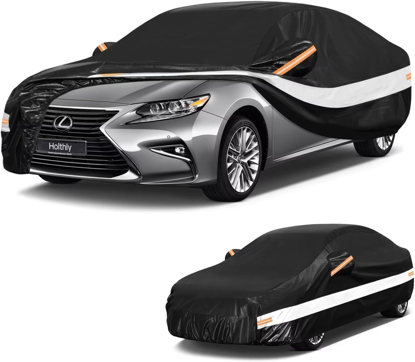 10 Layers Car Cover Custom Fit for Mercedes Benz C Class C250 C300 C43 C63 (1993-2026), Waterproof All Weather for Automobiles, Outdoor Full Cover Sun Dust Rain Protection with Cotton. Black - Colors B
