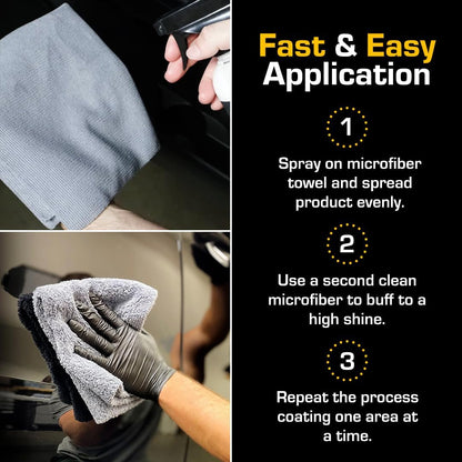 Ethos Ceramic Speed Wax – SiO2 Ceramic Coating Spray for Cars – Hydrophobic Car Wax Spray Top Coat Polish – High Gloss Shine, Ceramic Spray Wax – 12+ Month Protection