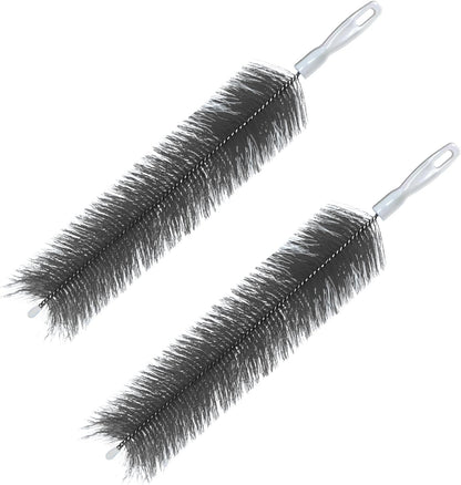 4 PCS Fan Cleaner Brush, Cobweb Duster Bendable Fan Duster, Plastic Dust Cleaner Reusable Head Ceiling Brush Microfiber Dirt Remover for AC Radiator Car Vents Blinds Shutters Window (Blue)