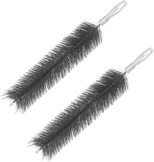 4 PCS Fan Cleaner Brush, Cobweb Duster Bendable Fan Duster, Plastic Dust Cleaner Reusable Head Ceiling Brush Microfiber Dirt Remover for AC Radiator Car Vents Blinds Shutters Window (Blue)