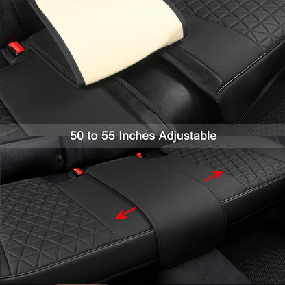 Black Panther Luxury Faux Leather Car Seat Cover Front Bottom Seat Cushion Cover, Anti-Slip and Wrap Around The Bottom, Fits 95% of Vehicles - 1 Piece,Black