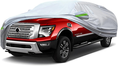Full Car Cover Universal 6 Layers Outdoor Thicked All Weather Cover, Sunshield, Waterproof, Snow Proof, UV Proof, Scratch Proof, Bird Droppings, 6 Reflective Strips, Fits Sedans up 178"-189"