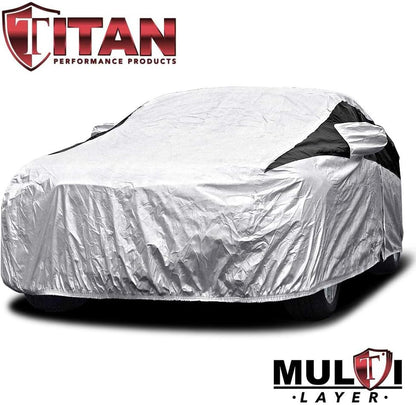 Titan Premium Multi-Layer PEVA Car Cover for Compact SUV 170-187". Waterproof, UV Protection, Anti-Scratch Protective Lining, Driver-Side Zippered Opening. Fits Rav4, Rogue, CR-V and More.