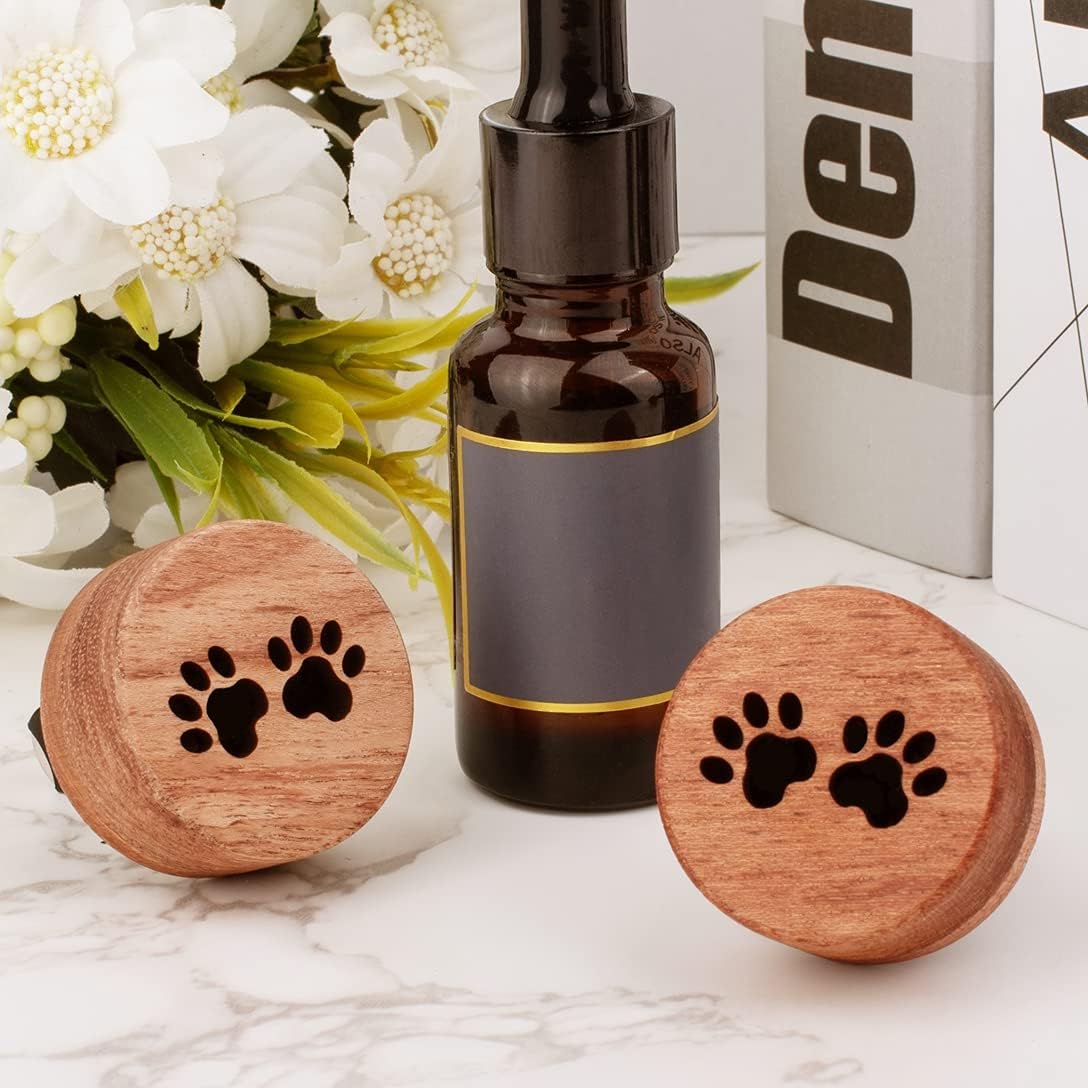 Essential Oil Car Diffuser, 2 PCS Car Aromatherapy Wood Diffuser with Vent Clip
