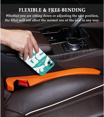 IHOTDER 2PCS Car Seat Gap Filler - Car Seat Gap Filler Organizer for Holding Phone,Key,Purse - Universal Car Gap Filler Fits Car Truck SUV Car Interior Accessories (Black/2PCS)…