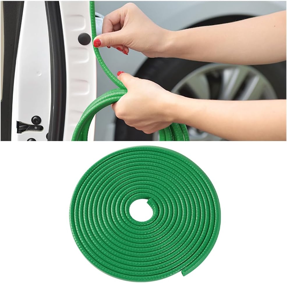 Osilly Car Door Edge Guards, 16Ft Rubber Seal Car Door Edge Trim, U Shape Door Edge Protector Guard, Aluminum Weather Proofing Automotive Door Edge Molding Protection for Most Car (Black)