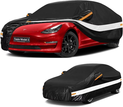 10 Layers Car Cover Custom Fit for Mercedes Benz C Class C250 C300 C43 C63 (1993-2026), Waterproof All Weather for Automobiles, Outdoor Full Cover Sun Dust Rain Protection with Cotton. Black - Colors B