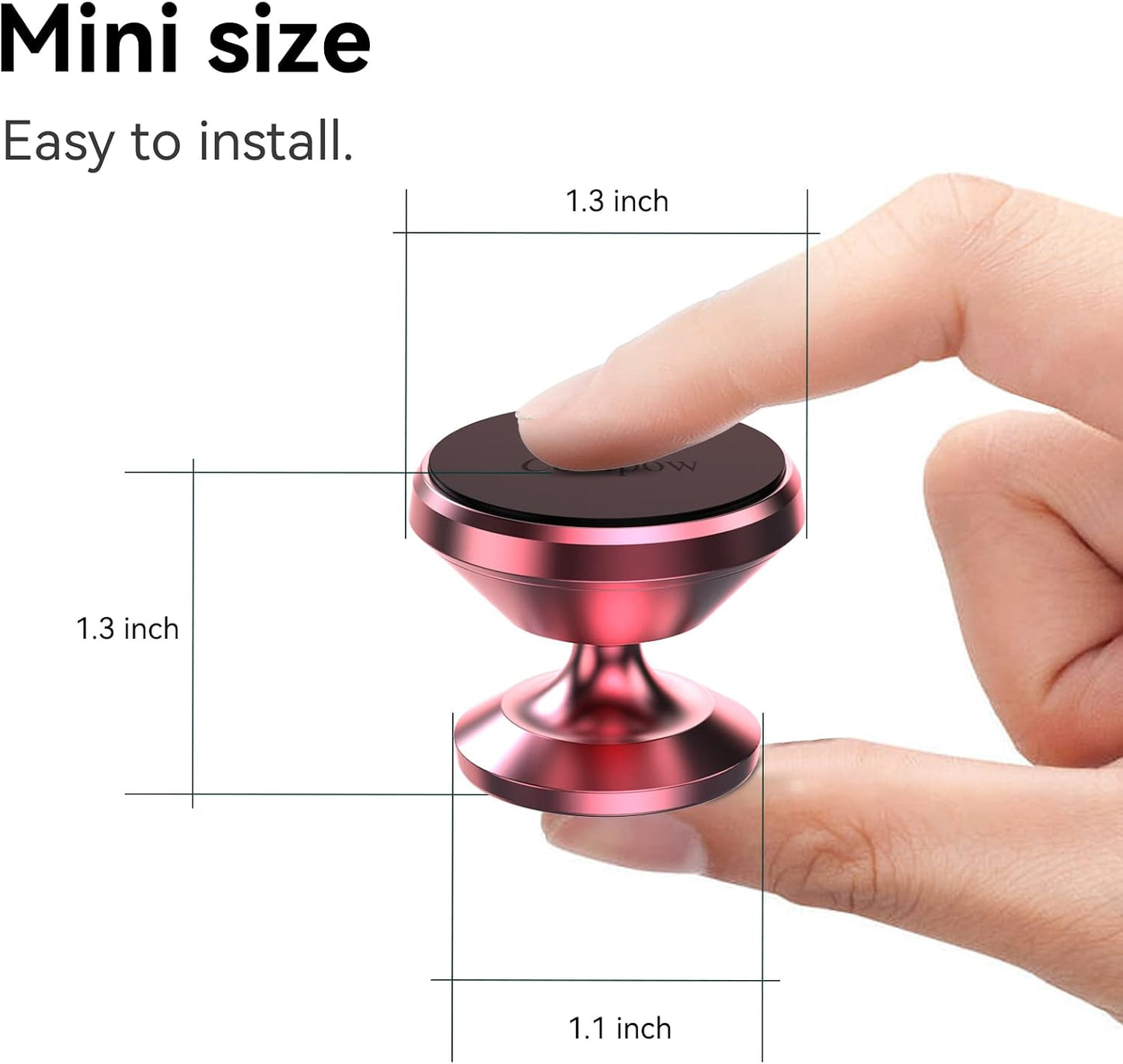 Coolpow【2 Packs Magnetic Phone Holder for Car【Strong Magnet】 Phone Holders for Your Car Phone Holder Mount【4 Metal Plate】 Universal Car Accessories for Women Men for iPhone Samsung Speakerphones