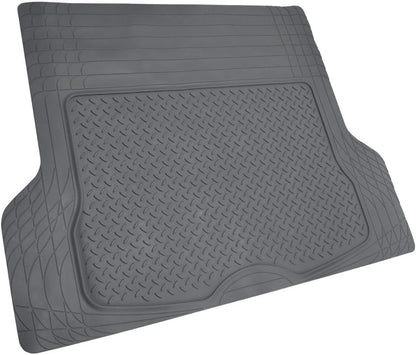 Cat® ToughRide™ Heavy-Duty 3 Piece Rubber All Season Floor Mats for Car Truck Van SUV, Black - Premium Trim to Fit Cars Floor Mat, All Weather Deep Dish Automotive Floor Mats, Total Dirt Protection