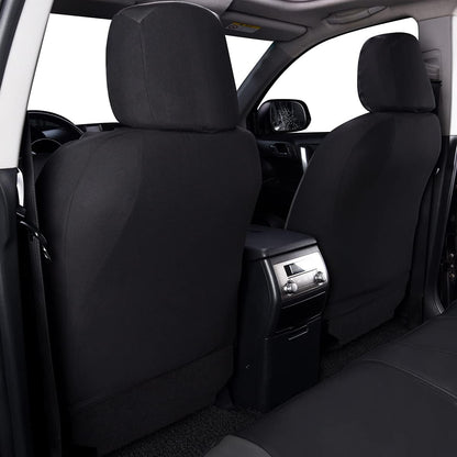 Flying Banner Carbon Fiber Leather Vehicle Seat Covers, Leopard Gray Black, Universal Fit - 8PCS