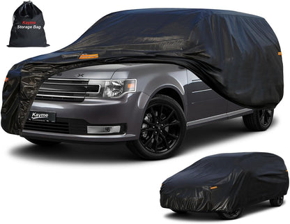 Kayme Sedan Car Cover Waterproof All Weather for Automobiles - See Vehicle Size Chart for Accurate Fit - Outdoor Full Exterior Cover Sun Rain Snow UV Protection with Zipper. Size A4 (See Size Chart)