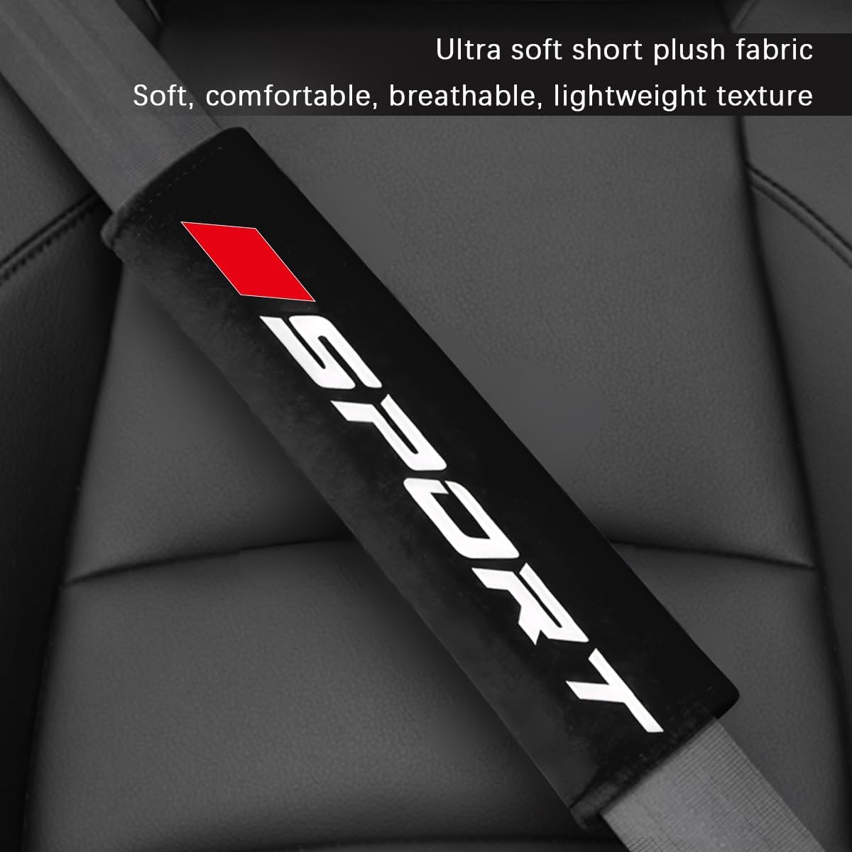 Mandark Car Seat Belt Pad, Vehicle Seatbelt Shoulder Strap Cover for More Comfortable Driving, Auto Interior Safety Belt Protection Cushion Accessories, Universal for SUV, Truck, RV (Black)