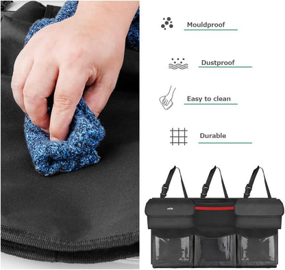 Oasser Back Seat Trunk Organizer Hanging Car Organizer Foldable Cargo Storage with 6 Large Pockets 3 Adjustable Straps 40x19inch