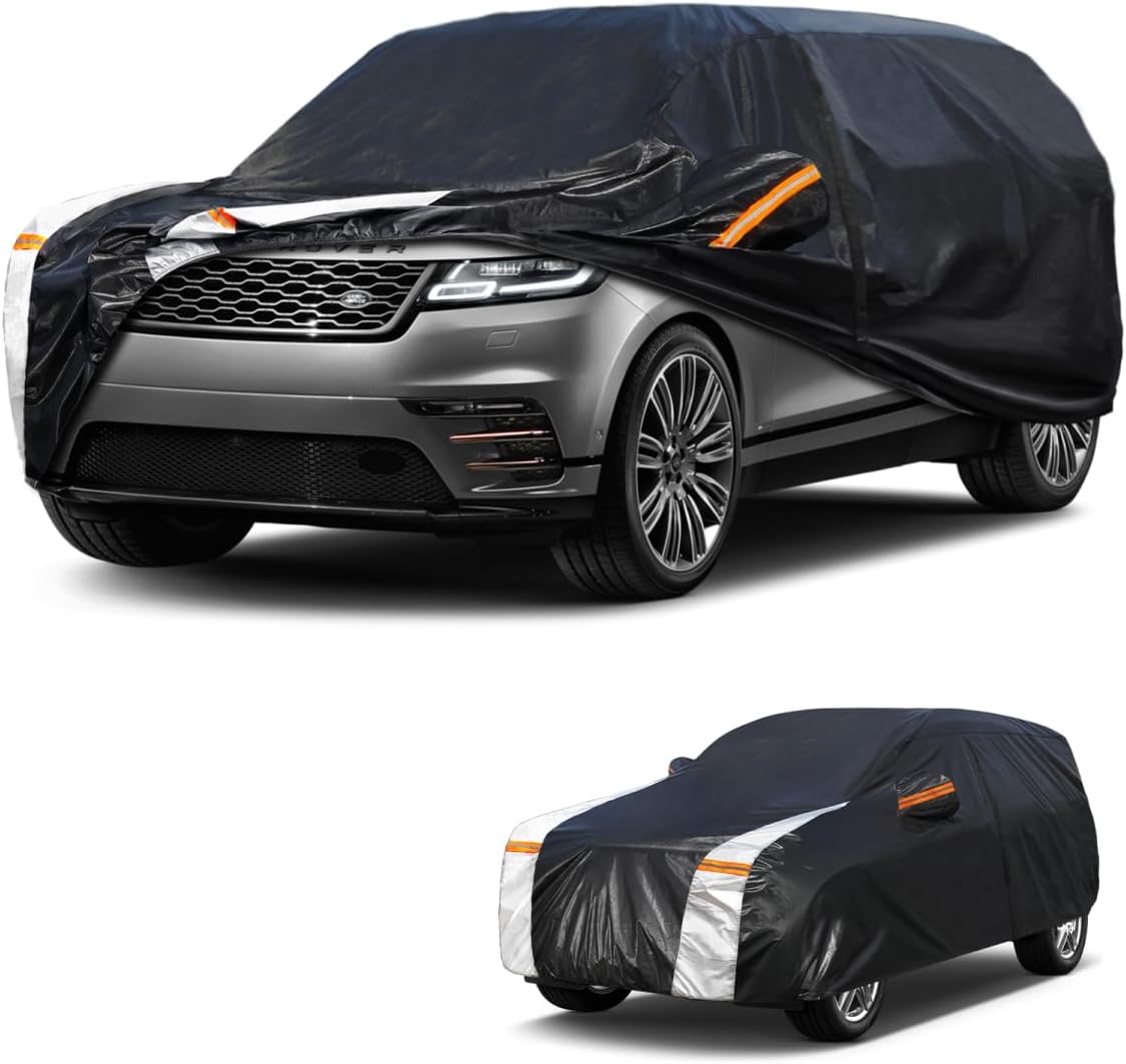 Large SUV Car Cover for Chevy Suburban 100% Waterproof All Weather, Heavy Duty Outdoor Full Exterior Covers Rain Sun Wind UV Protection. - Colors B