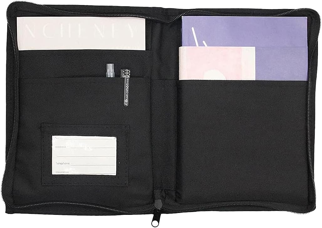 Car Glove Box Compartment Organizer, Zippered Multi-Pocket Vehicle Registration Insurance Document Holder, Automotive License Cards Glove Bag Pouch Accessories, Universal Fit
