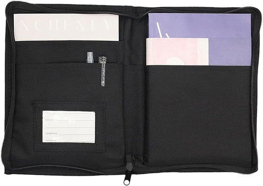 Car Glove Box Compartment Organizer, Zippered Multi-Pocket Vehicle Registration Insurance Document Holder, Automotive License Cards Glove Bag Pouch Accessories, Universal Fit