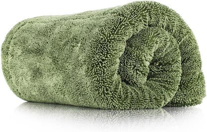 The Rag Company, The Liquid8r, Absorbent 70/30 Blend Microfiber Drying Towel for Cars, Trucks, and SUVs, Safe for Detailing, Scratch-Free, Twist Loop, 1100 GSM, 20x24 Inches, Aqua Blue/Grey