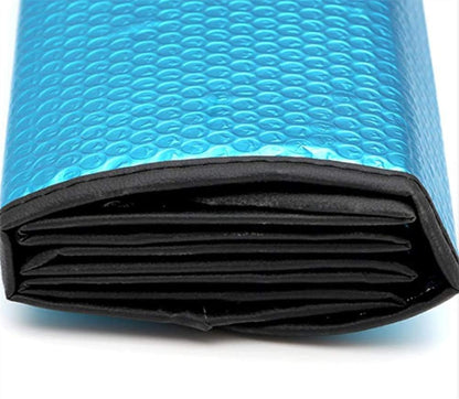 GWUSKDT Car Sun Shade, Sun Protector,Foldable Front Window Shade-Thicken 5-Layer Bubble for Auto Windshield UV Protection and Heat Reflector 58"x 27.5" (Blue)