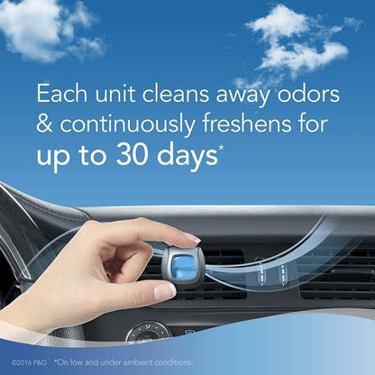 Febreze Car Air Freshener Vent Clip Platinum Ice Scent, .07 oz. Car Vent Clip, Pack of 4