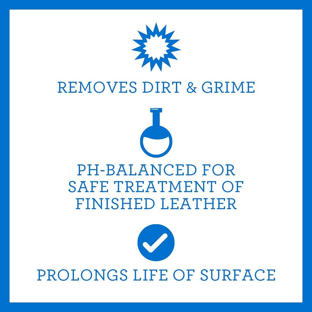 TriNova Leather Cleaner for Couch, Car Interior, Bags, Jackets, Saddles. Safe for use in Home or Car, Microfiber Included 18oz
