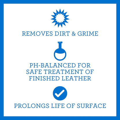 TriNova Leather Cleaner for Couch, Car Interior, Bags, Jackets, Saddles. Safe for use in Home or Car, Microfiber Included 18oz