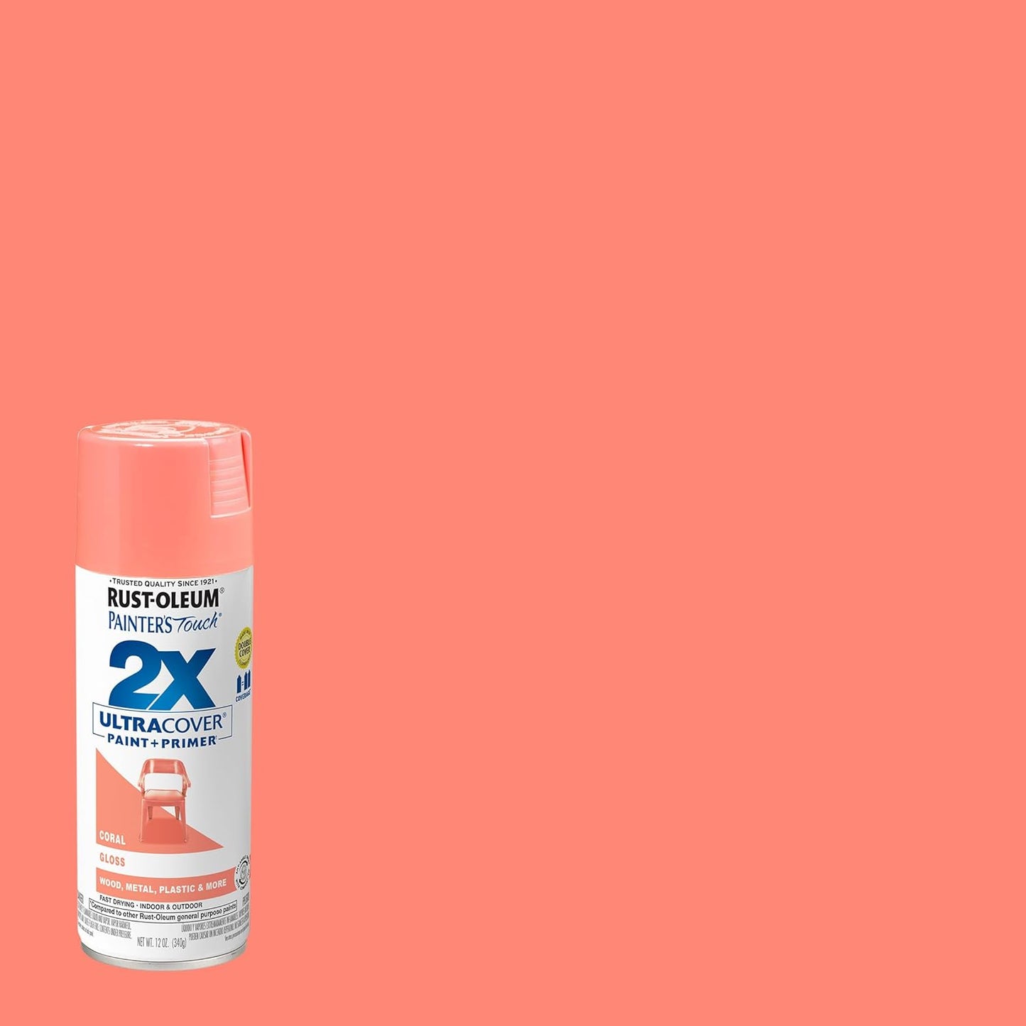 Rust-Oleum 334029 Painter's Touch 2X Ultra Cover Spray Paint, 12 oz, Gloss Clear - Colors B