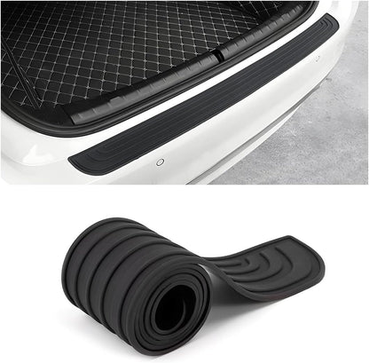 Car Rear Bumper Protector Guard, Anti-Scratch Abrasion Rubber Trunk Door Entry Sill Guard, Non-Slip Vehicle Trim Cover Protection Strip, Car Accessories for Most Cars and SUV (Black/Red/35.4" x2.7)