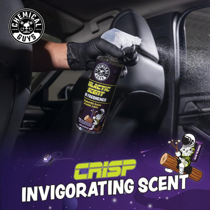 Chemical Guys New Car Scent Air Freshener and Odor Eliminator, 16 fl oz with 3 Pack of Hanging Air Fresheners (Great for Cars, Trucks, SUVs, RVs, Home, Office, Dorm Room & More) - HOL459