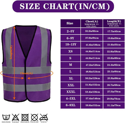 AYKRM 12 colour High visibility viz vest hi vis viz reflective work construction safety vest (XS-8XL) - Colors B