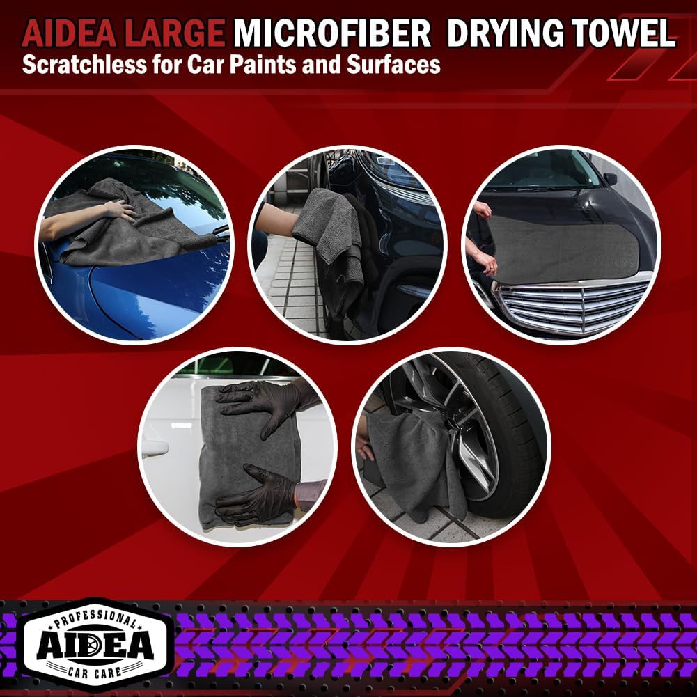 AIDEA Microfiber Cleaning Cloth 24 Pack, Microfiber Towels for Cars, Soft & Absorbent Cleaning Rags, Premium Lint Free Shop Towels for House, Kitchen, Car, 12inx16in