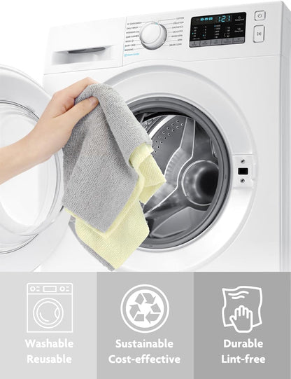 Fantasticlean Microfiber Cleaning Cloth Roll -75 Pack, Tear Away Microfiber Towels, 12" x 12", Reusable, Washable, Scratch Free, Ultra Absorbent for All-Around Cleaning Supplies (DimGray)