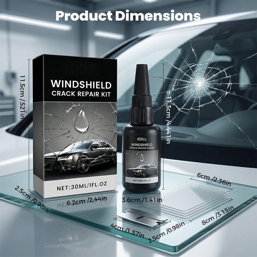 Car Windshield Chip Repair Kit, 2026 New Glass Crack Repair Kit, Glass Repair Liquid, Quick Windshield Repair for Chips and Cracks,All Crack Types Windshield Repair Kit (1Pcs)