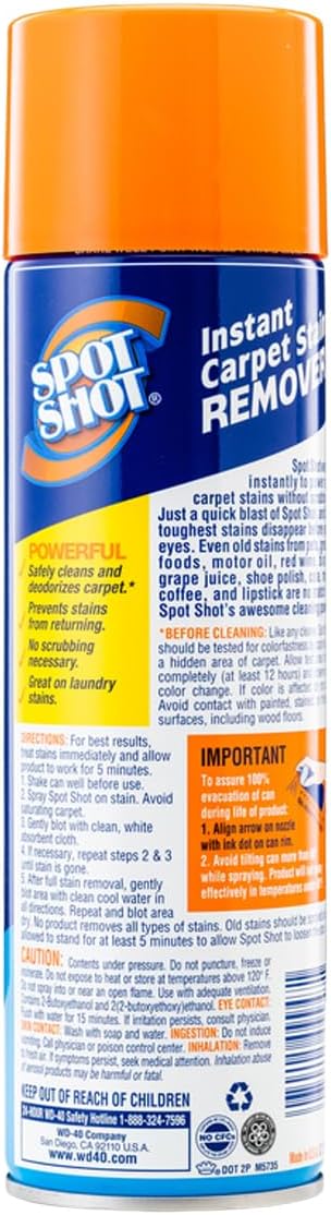 Spot Shot Instant Carpet Stain Remover Aerosol 14 oz can - 2 Pack