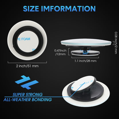 BBTO 4 Pcs Blind Spot Car Mirror 360 Convex Degree Adjustabe Glass Traffic Safety Rear View Mirror Spot Frameless Adjustable Self Adhesive Angle for Larger Image Exterior Accessories (Rectangle)