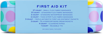 Welly First Aid Kit - Bravery Badges in Flexible Fabric and Waterproof, Singe Use Ointments Triple Antibiotic, Cleansing Wipes and Hydrocortisone - 70 Count