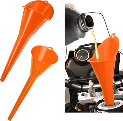 DXNQ Oil Funnel, Automotive Multi-Function Plastic Fuel Funnel with Long Neck, Universal Engine Oil Funnel for Filling Oils Gas Lubricants and Fluids, Car Accessories (Black)